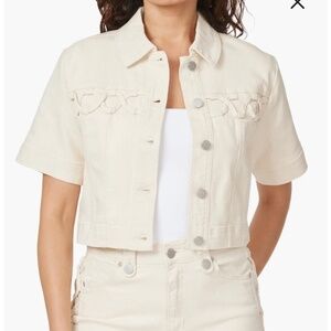 Habitual Braided Yoke Short Sleeve Shacket Size Large NWT